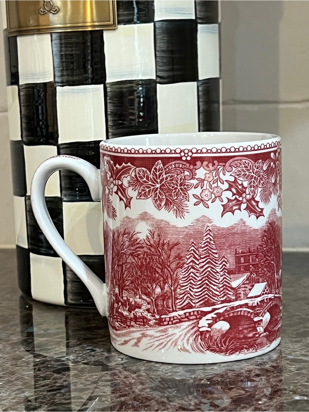 Spode Winter’s Eve Red Camilla Mug/Cup